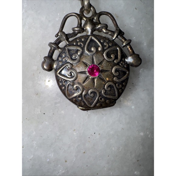 Victorian Style Sterling Silver Round Fob Locket ONA000 - Picture 2 of 10